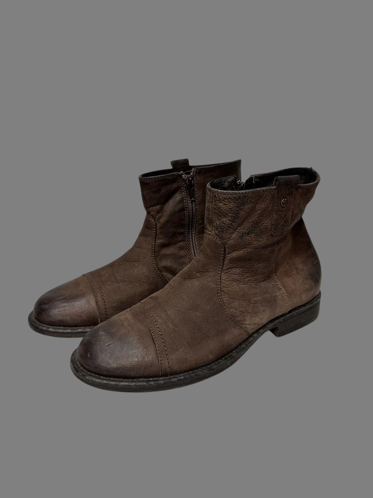 If Six Was Nine Vintage Brown Leather Ankle Boots Italy Guidi Style Size US 8 / EU 41 - 5 Thumbnail