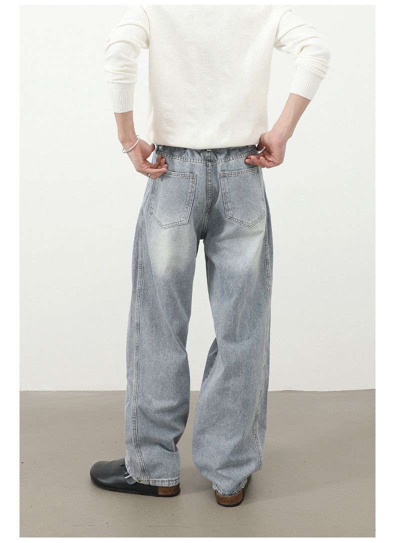 Japanese Brand American retro men's loose washed ripped curved jeans Size US 32 / EU 48 - 5 Thumbnail
