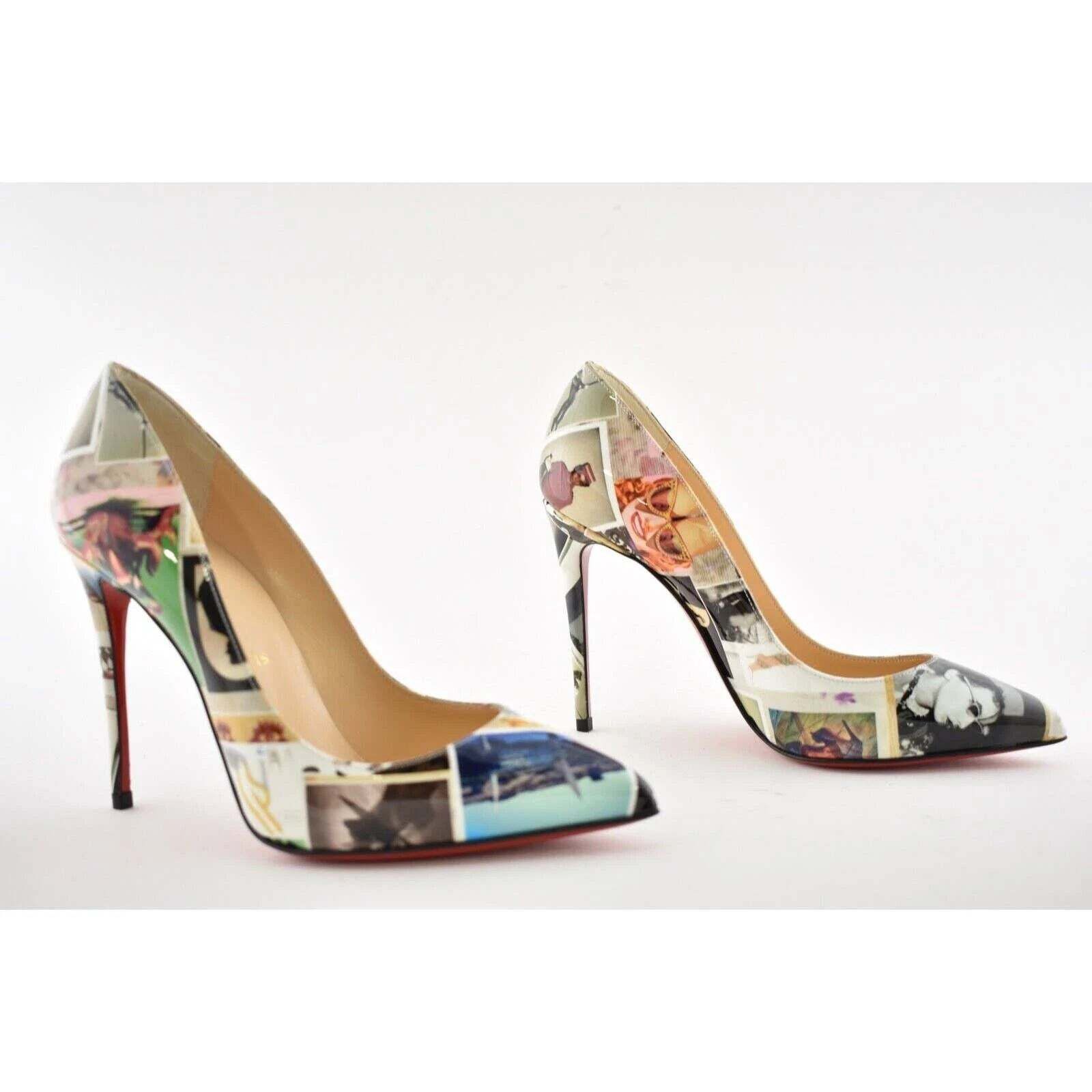 Christian Louboutin Christian Louboutin Pigalle Follies 100 Patent Collage Black Size US 6 / IT 36 - 4 Thumbnail