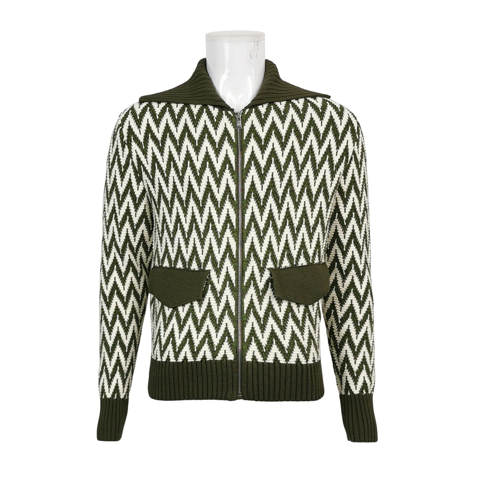 Lanvin Lanvin Chevron Zigzag Zip Up Knit Jacket XS Size US XS / EU 42 / 0 - 1 Thumbnail