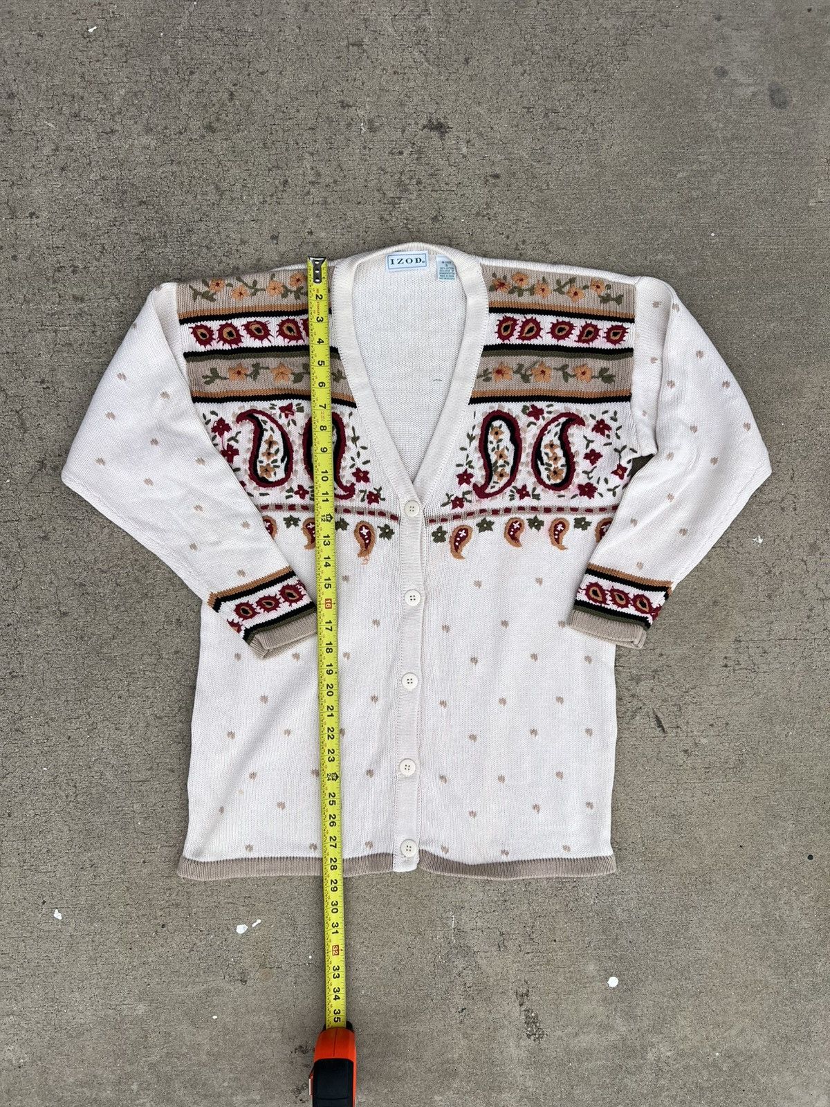 Izod Vintage 80s white cardigan Size US S / EU 44-46 / 1 - 3 Thumbnail