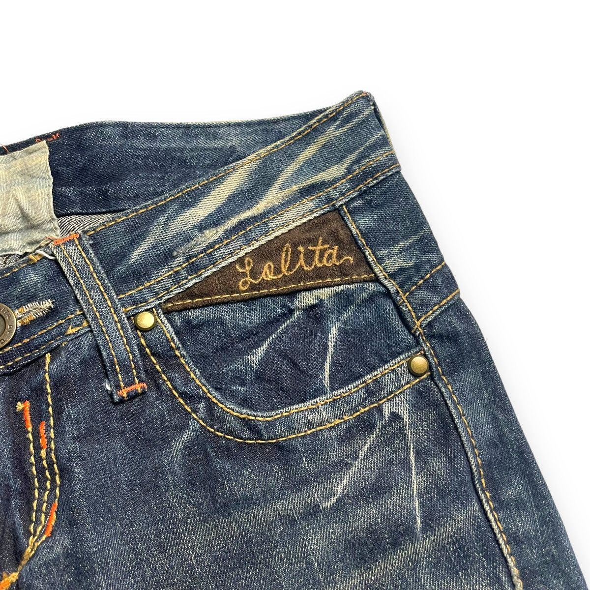 If Six Was Nine × Japanese Brand × Le Grande Bleu (L.G.B.) 🇯🇵 LOLITA RUSTY SUPER FLARE DENIM PANTS Size 30" / US 8 / IT 44 - 9 Thumbnail