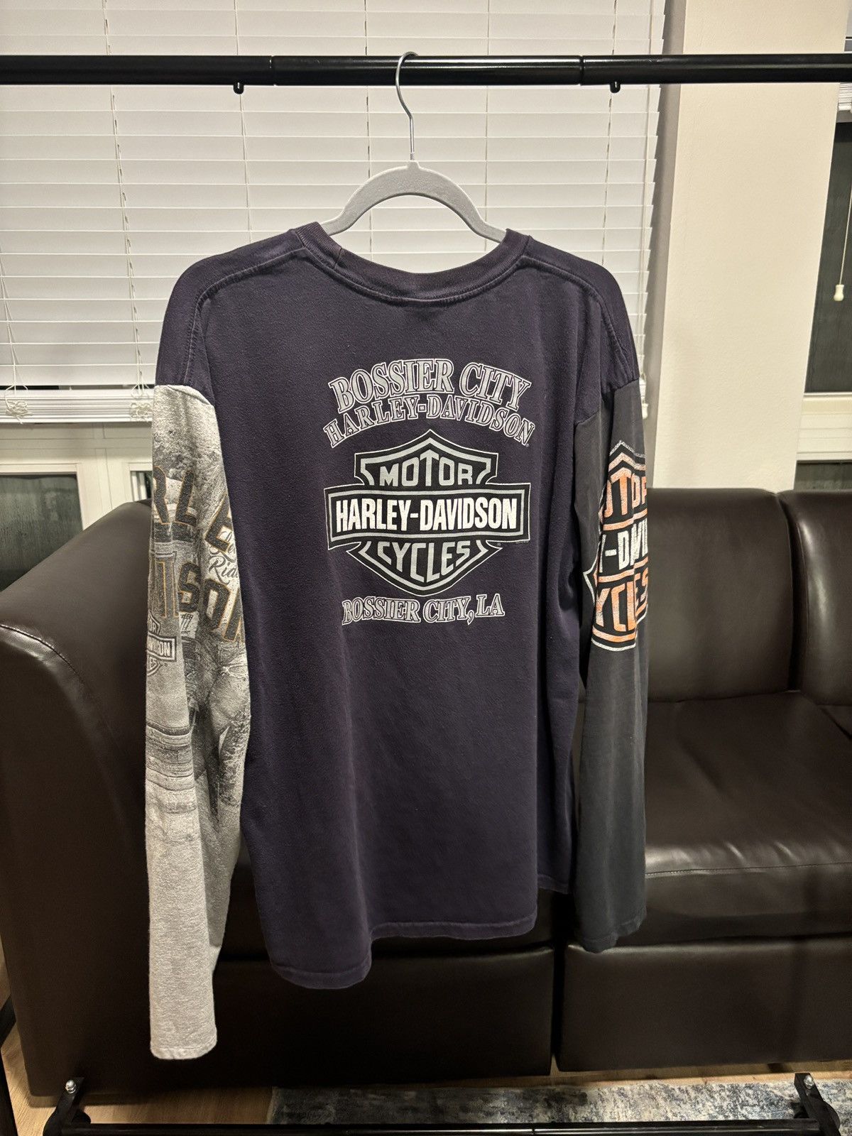 Harley Davidson Harley custom upcycled longsleeve with hits all around Size US XL / EU 56 / 4 - 7 Thumbnail