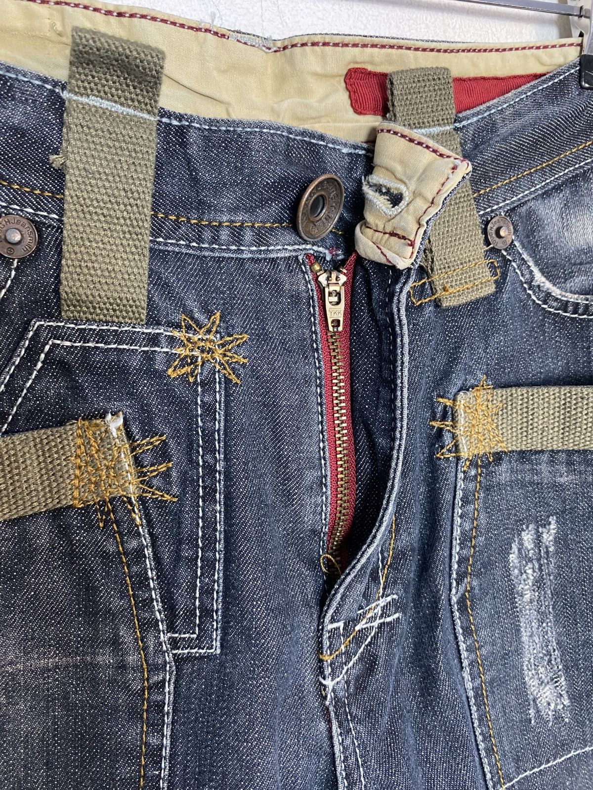 Other Y2k Tough Jeansmith Tactical Denim Green Straps Size 30 31 Size US 31 - 8 Thumbnail