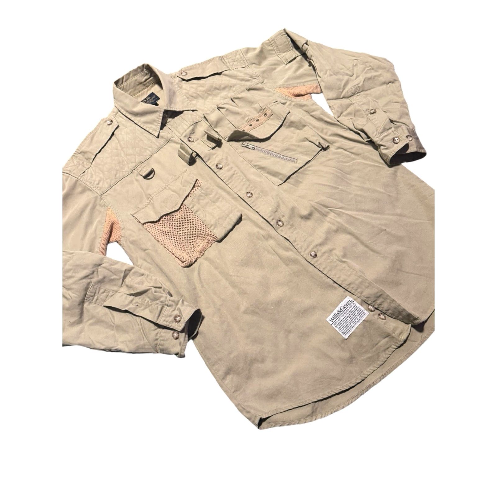 Vintage VINTAGE Willis & Geiger Tan Convertible Fishing Safari Vest Jacket Mens Medium Size US M / EU 48-50 / 2 - 3 Thumbnail