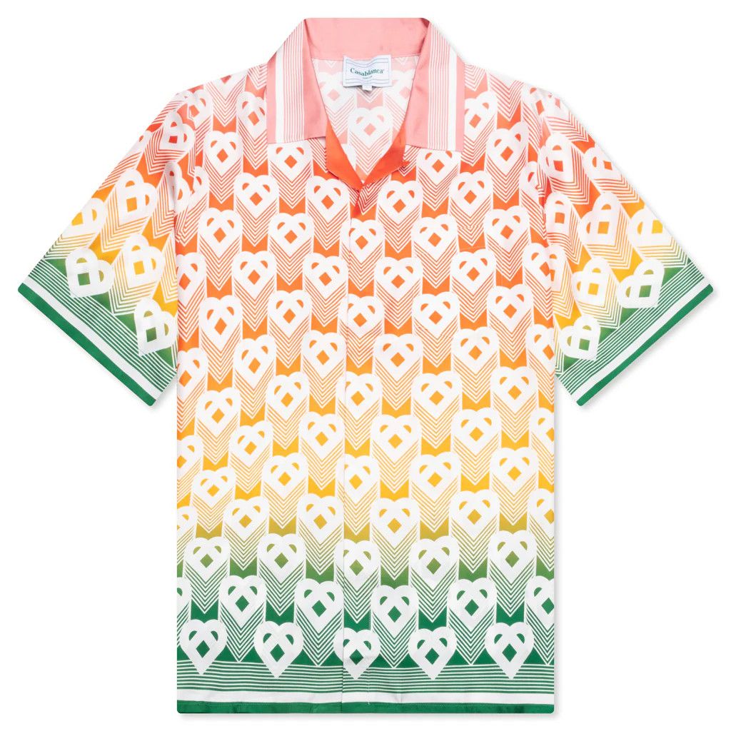 Casablanca o1mle0326 Cuban Collar Short Sleeve Shirt Heart Monogram Size US XXS / EU 40 - 1 Thumbnail