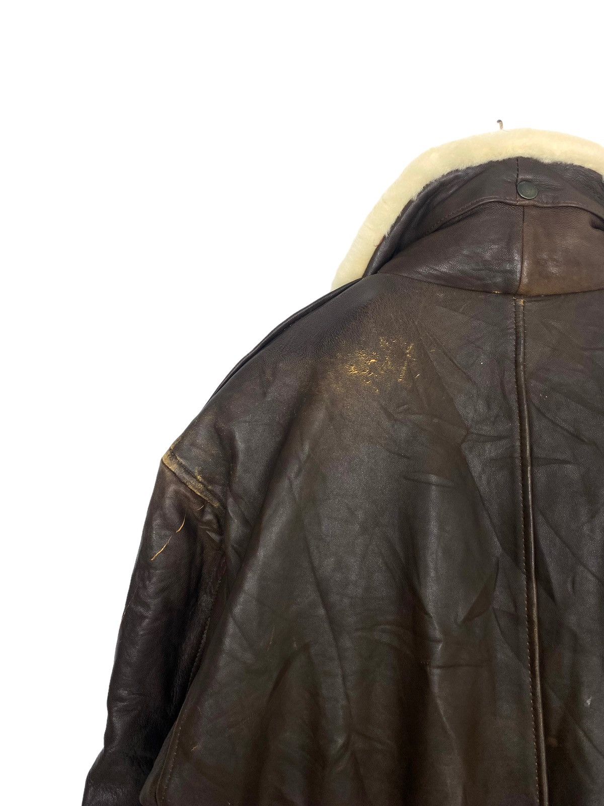 Vintage Rare‼️ Vintage Flight Jacket Sheep Leather Fur Colar Size US M / EU 48-50 / 2 - 13 Thumbnail