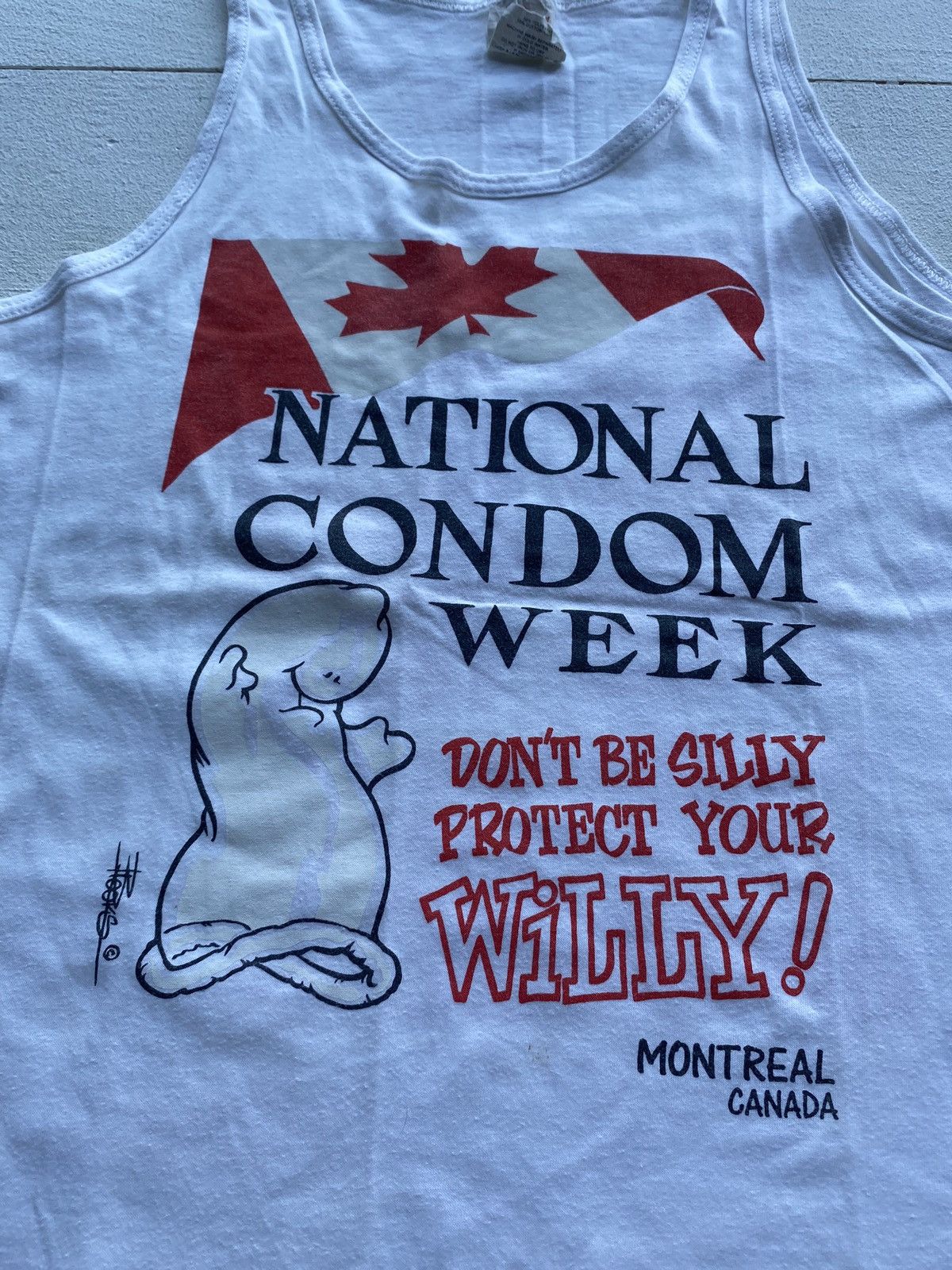 Other 🔗90s humor tank top NATIONAL CONDOM WEEK Joke shirt mens Size US M / EU 48-50 / 2 - 2 Thumbnail