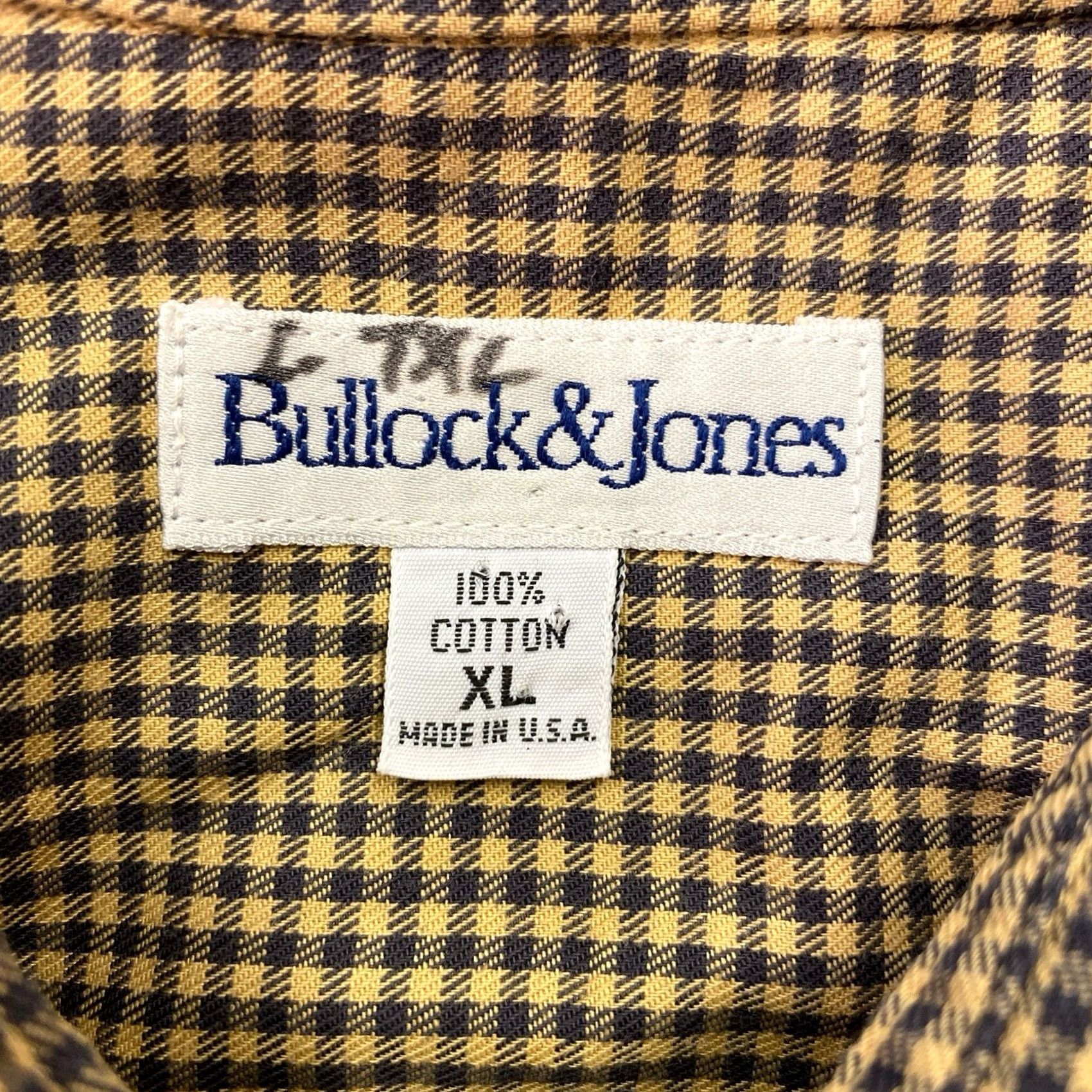 Vintage Bullock & Jones Shirt Button-Up XL Yellow Long Sleeve Button-Down Plaid Casual Men’s Regular Pocketed Vintage: No Size US XL / EU 56 / 4 - 4 Thumbnail
