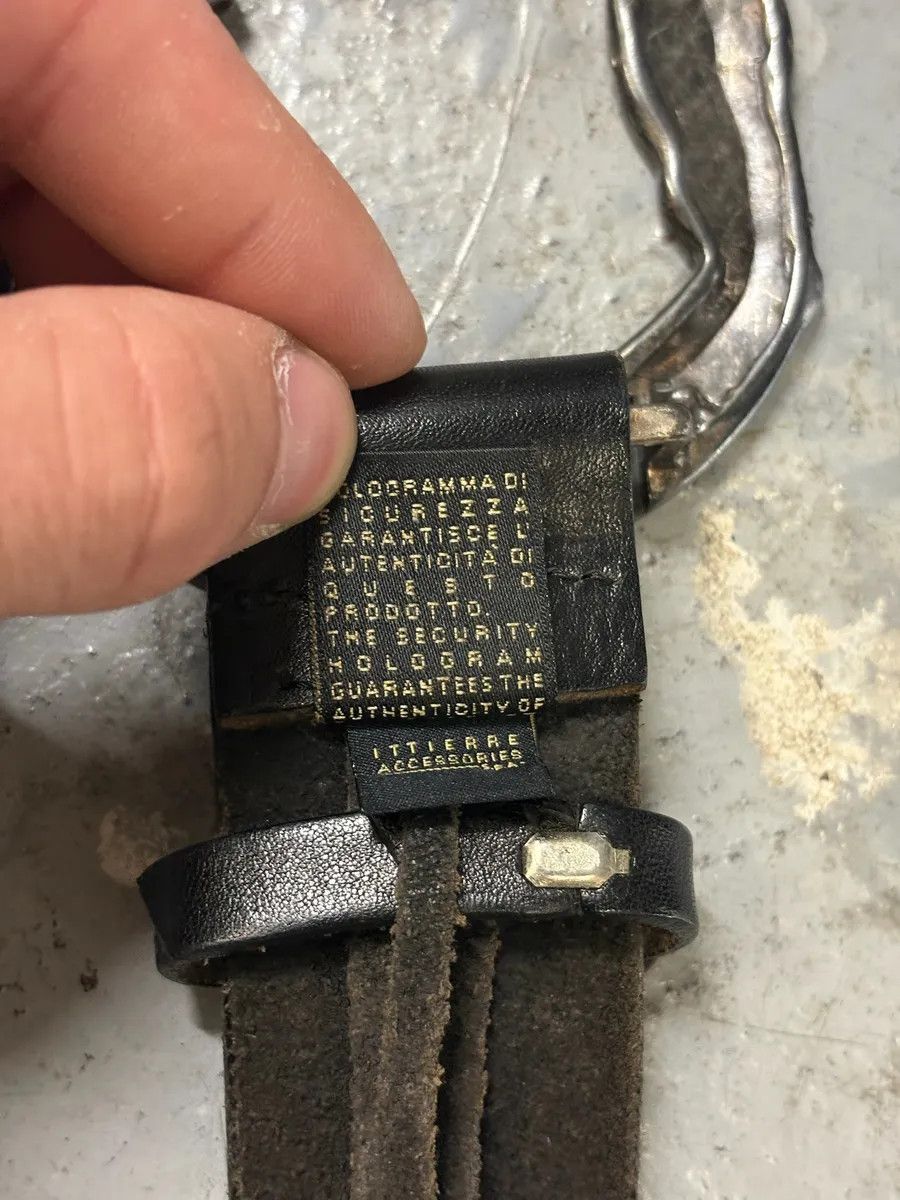Designer × Just Cavalli × Vintage 2000s Cavalli Animal Buckle Black Leather Belt Size ONE SIZE - 7 Thumbnail