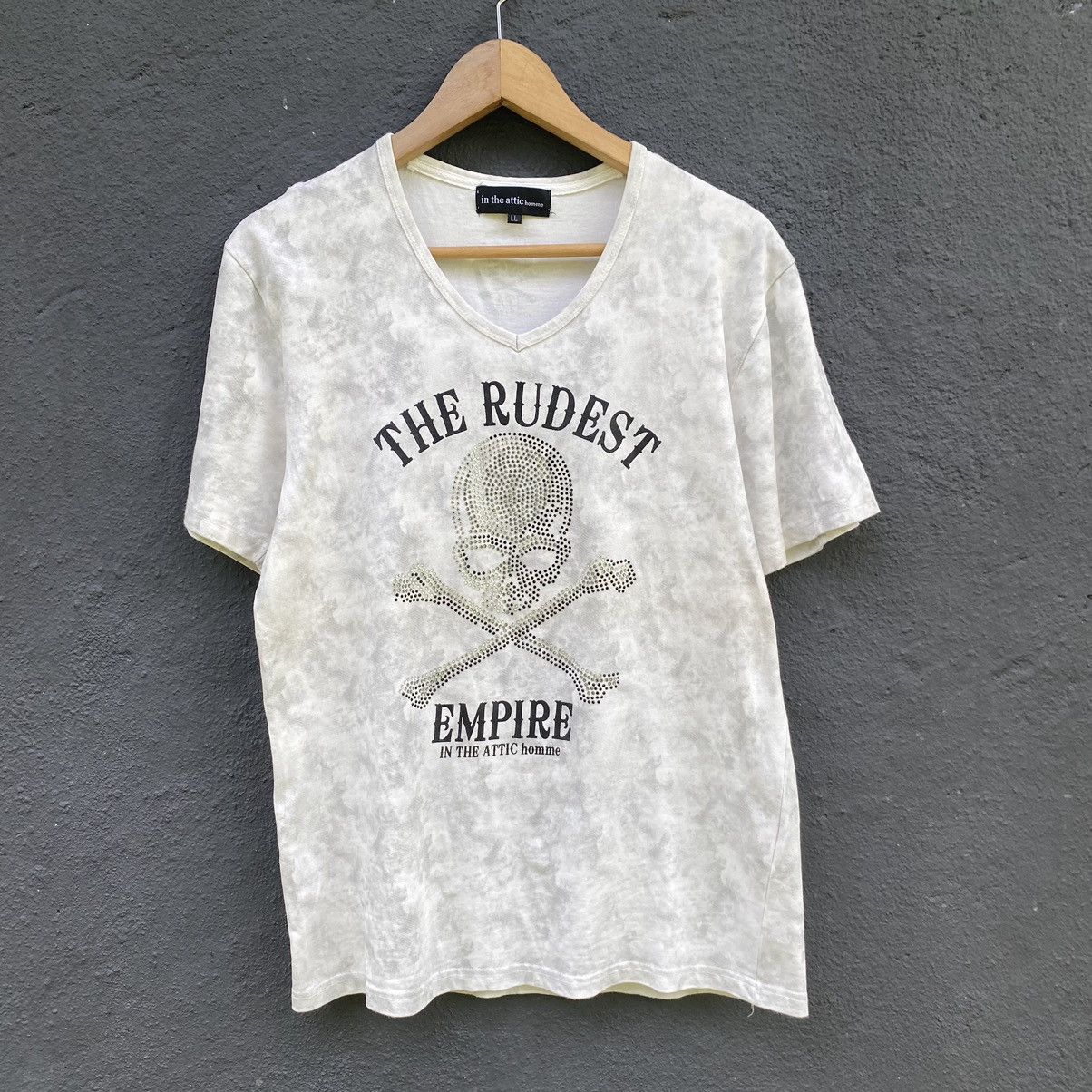 Vintage In The Attic Homme Skull V Neck T-shirt