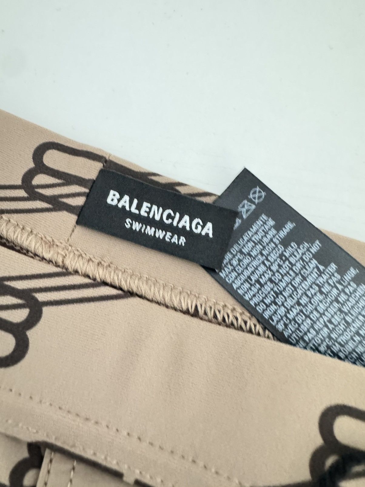 Balenciaga Balenciaga BB Monogram Swim Trunks Beige/Black SZ S Size US 31 - 2 Thumbnail