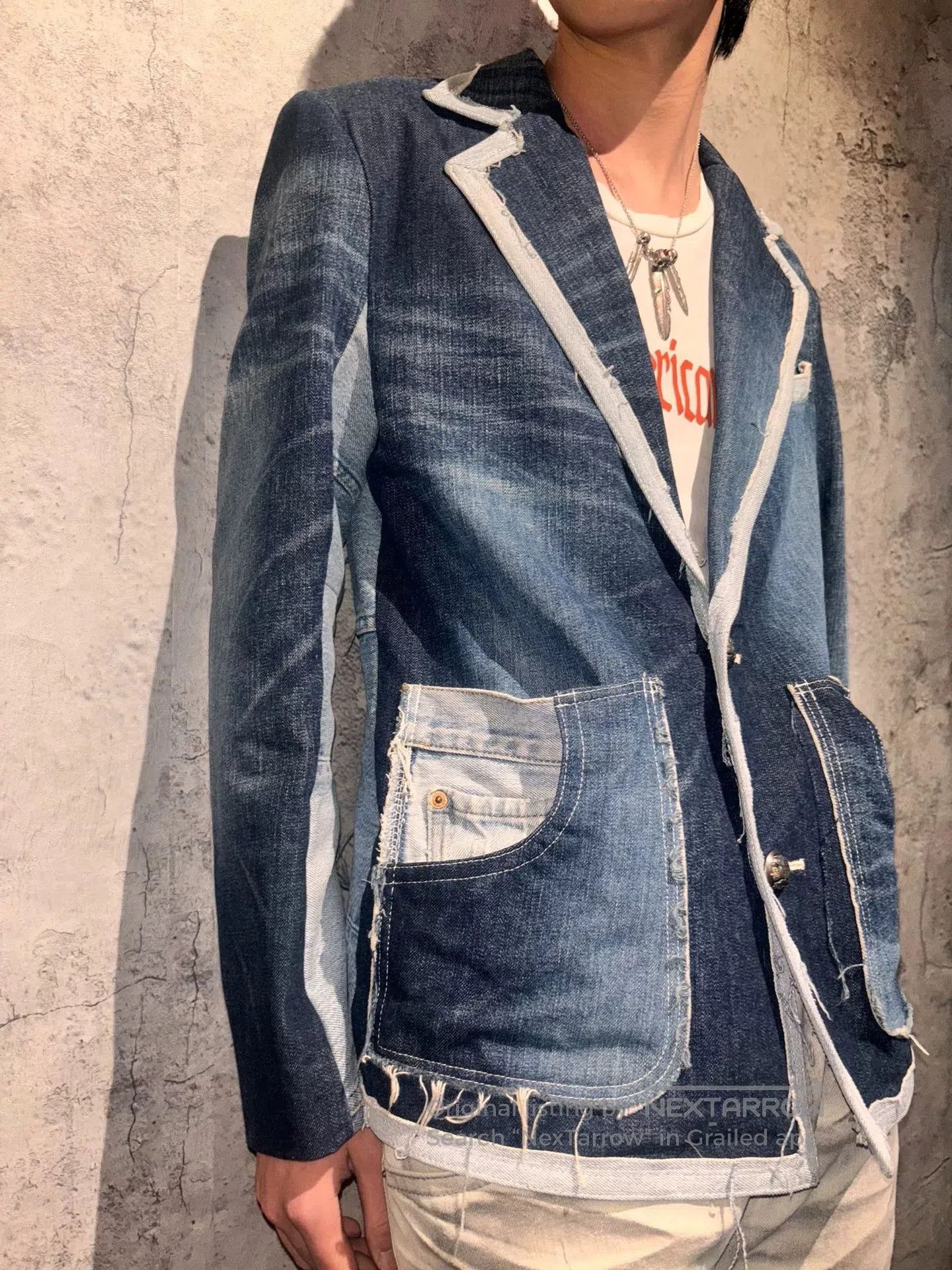 Japanese Brand denim blazer with modern design features. Size US M / EU 48-50 / 2 - 2 Thumbnail