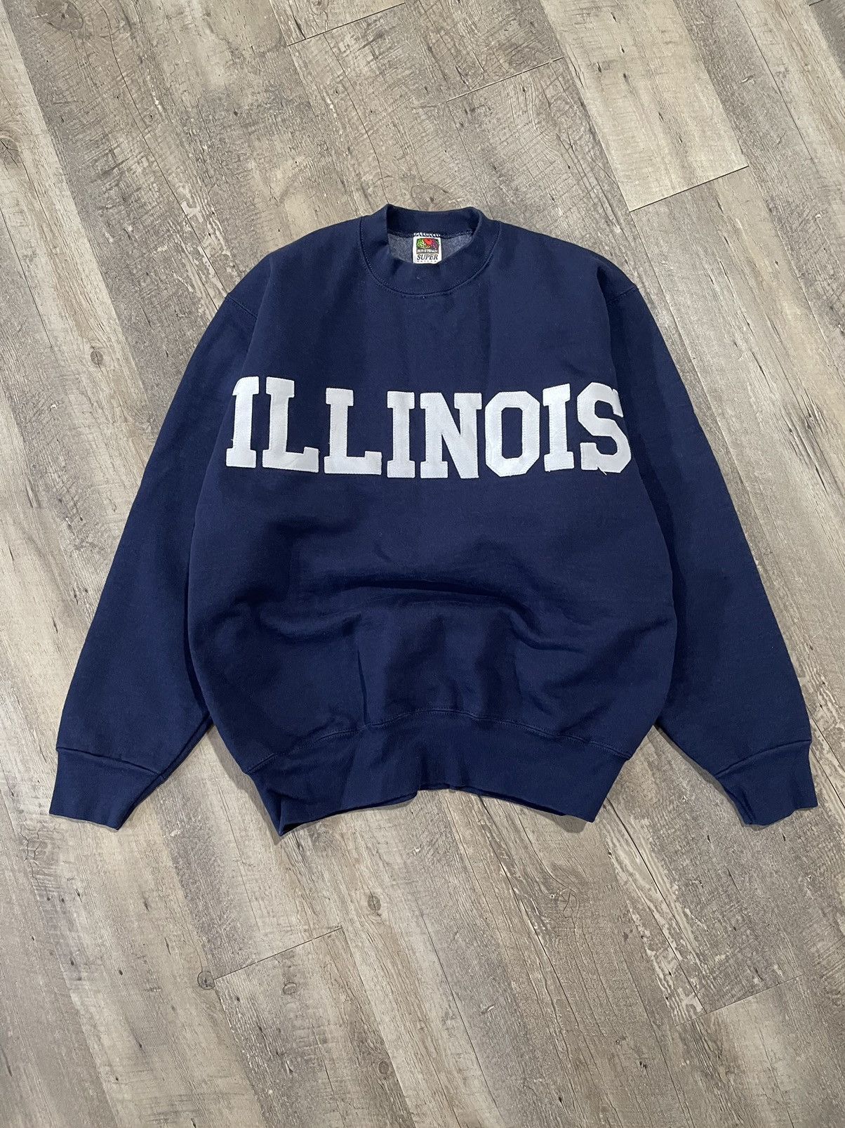 Fruit Of The Loom Vintage Illinois sweater Size US L / EU 52-54 / 3 - 1 Thumbnail