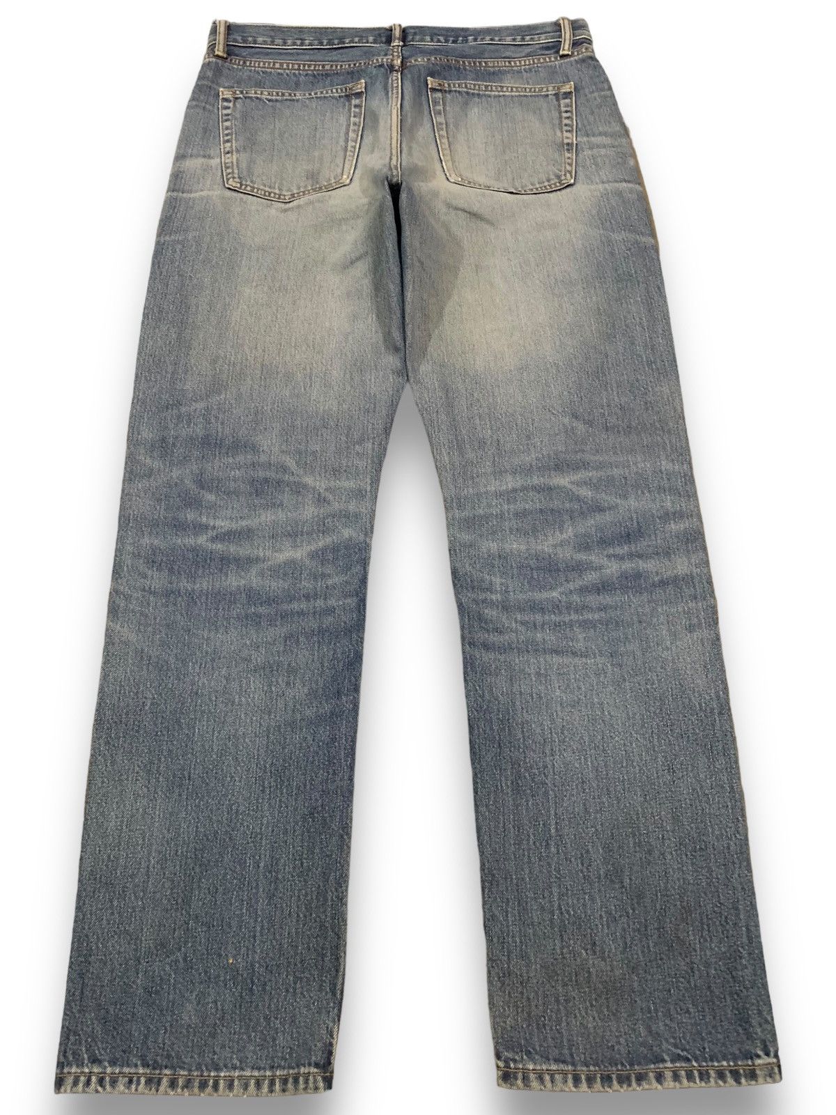 Jun Takahashi Vintage Y2K Uniqlo Blue Wash Regular Straight Ripped Jeans Size US 34 / EU 50 - 2 Thumbnail