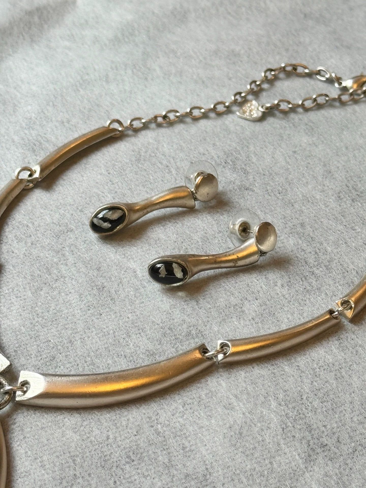 Vintage French Vintage Necklace & Earrings Set 33cm Adjustable Size ONE SIZE - 6 Thumbnail