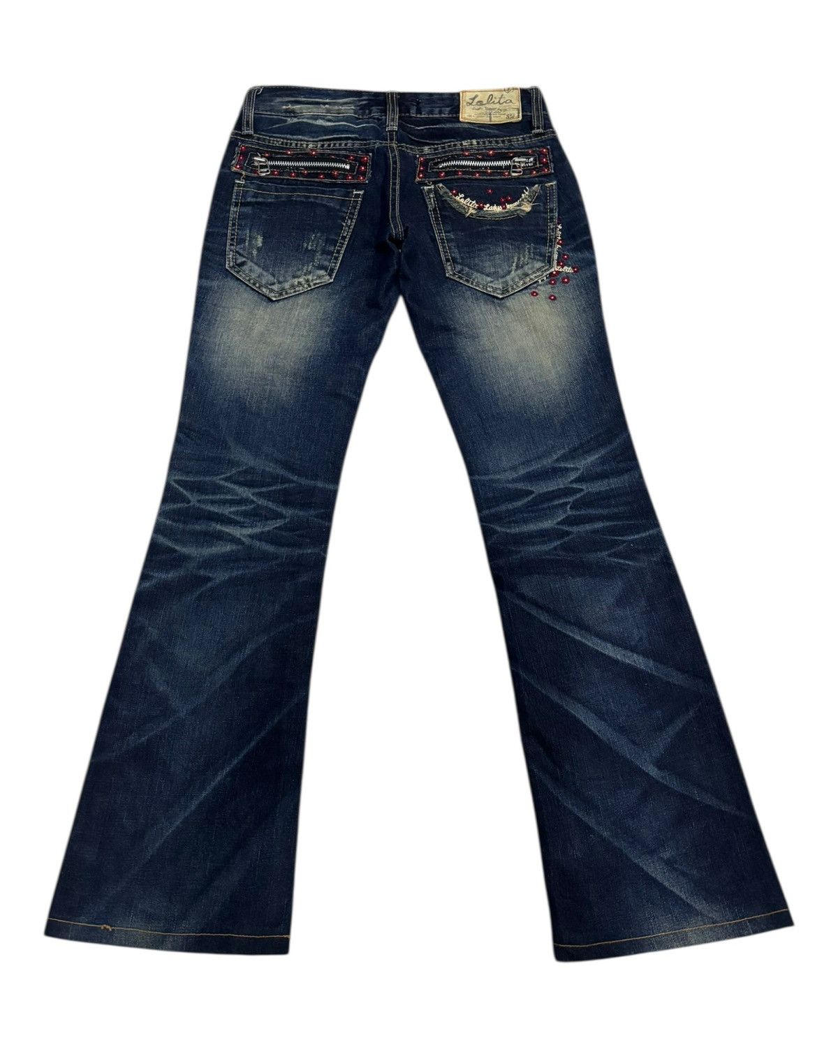 If Six Was Nine × Le Grande Bleu (L.G.B.) × Tornado Mart Lolita Exotic Vintage Denim Flared Jeans By Concert Club Size 30" / US 8 / IT 44 - 2 Thumbnail