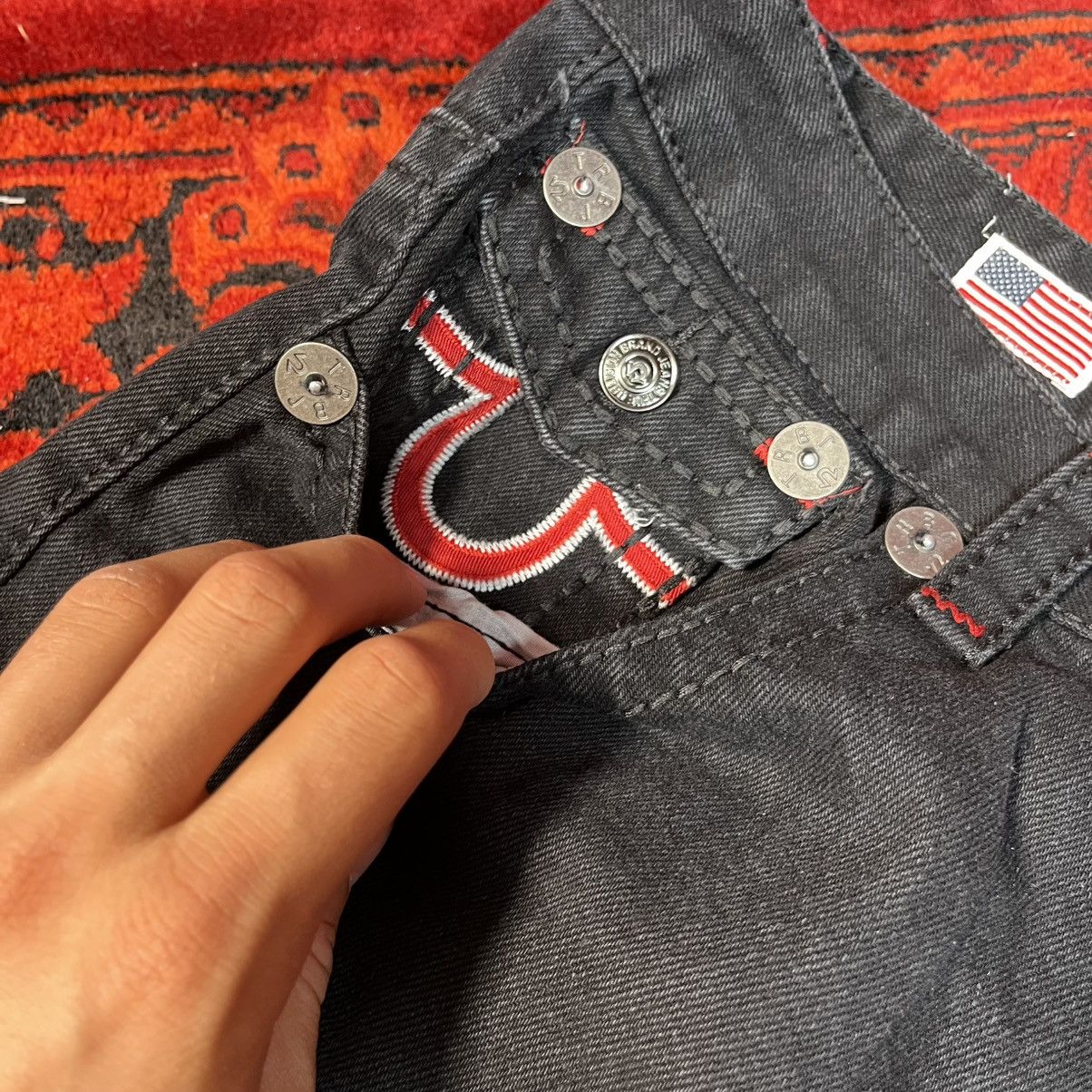 True Religion Wide Straight Black Street Style Y2K Jeans True Religion Size 27" / US 4 / IT 40 - 6 Thumbnail