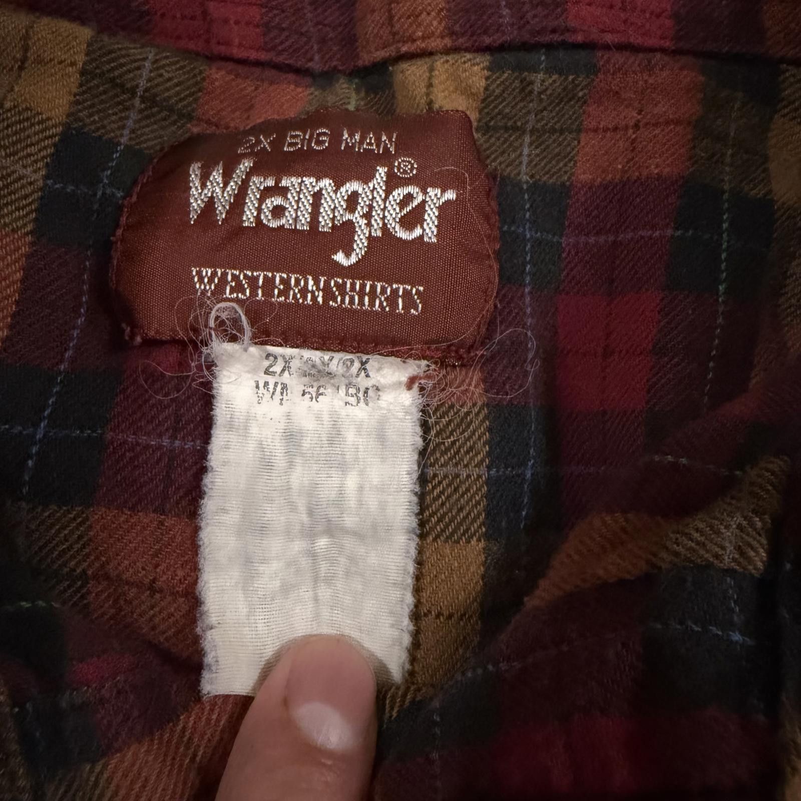 Wrangler Vintage 90s Wrangler Western Flannel Snap Shirt 2X Big Man Size US XXL / EU 58 / 5 - 5 Thumbnail