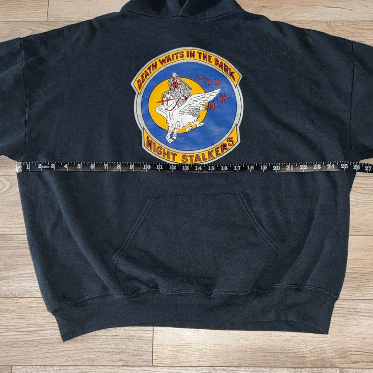 Jerzees Death Waits In The Dark Night Stalkers military hoodie Size US XXL / EU 58 / 5 - 5 Thumbnail
