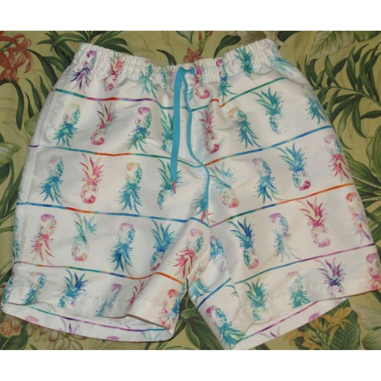 Chubbies CHUBBIES Pineapple Printed Lined 7" Swim Trunks Shorts Large L Mens White XS-XL? Size US 33 - 2 Thumbnail