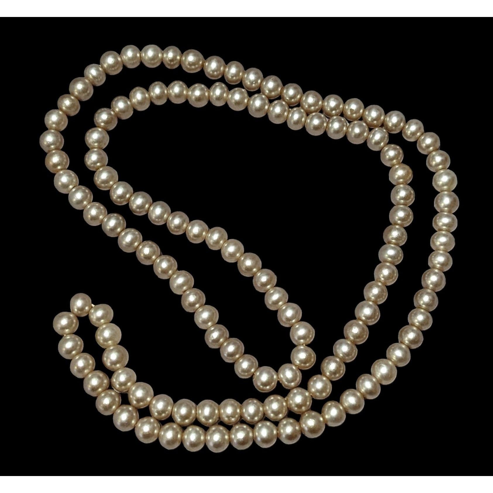 Other Vintage Tan Faux Pearl Beaded Necklace Size ONE SIZE - 1 Thumbnail