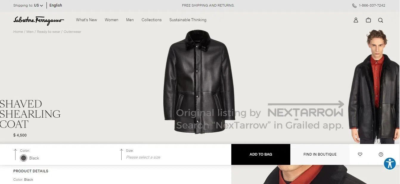 Salvatore Ferragamo black shearling coat by salvatore ferragamo. Size L / US 10 / IT 46 - 1 Thumbnail
