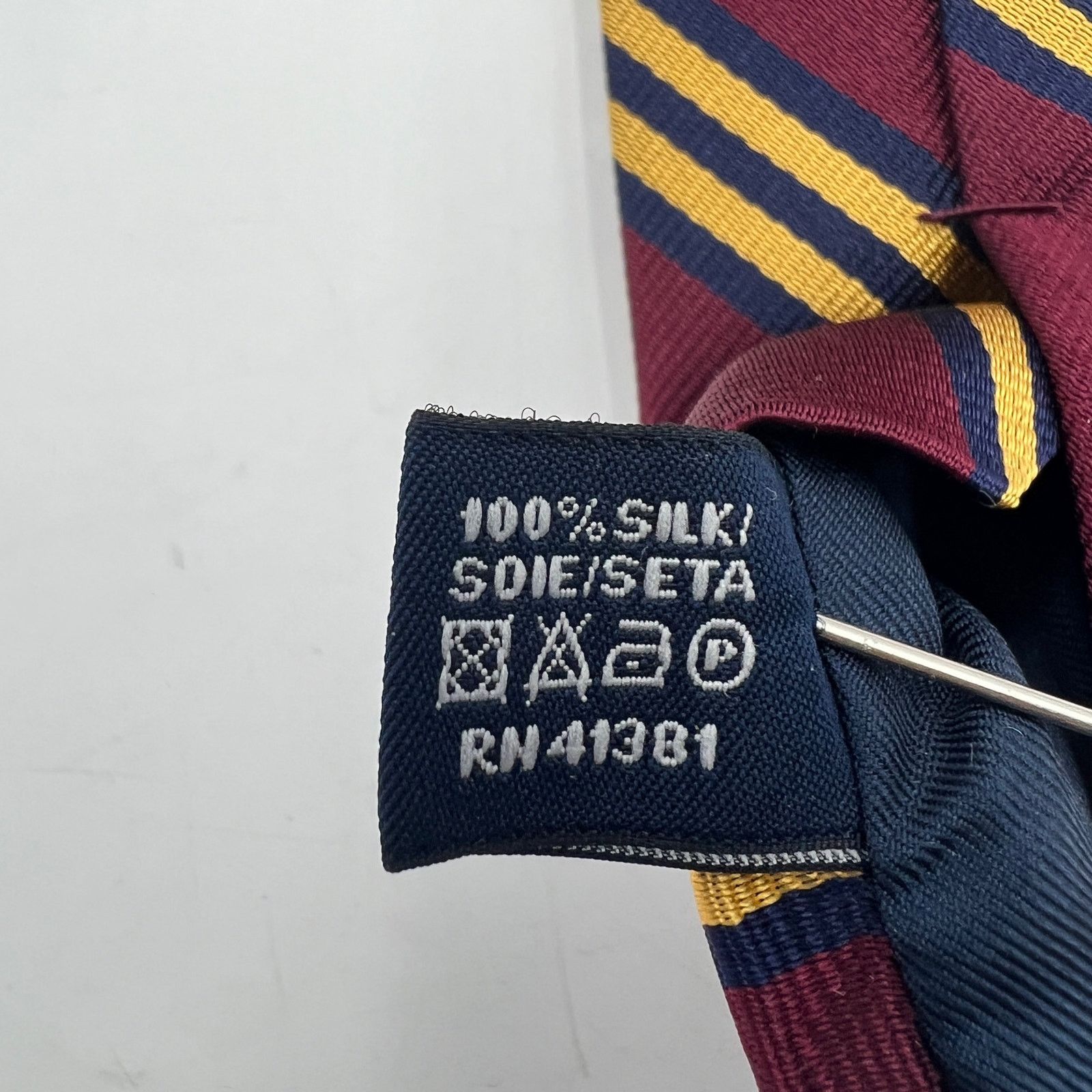 Polo Ralph Lauren Vintage Polo Ralph Lauren Silk Tie Burgundy Red Solid Stripe Size ONE SIZE - 5 Thumbnail