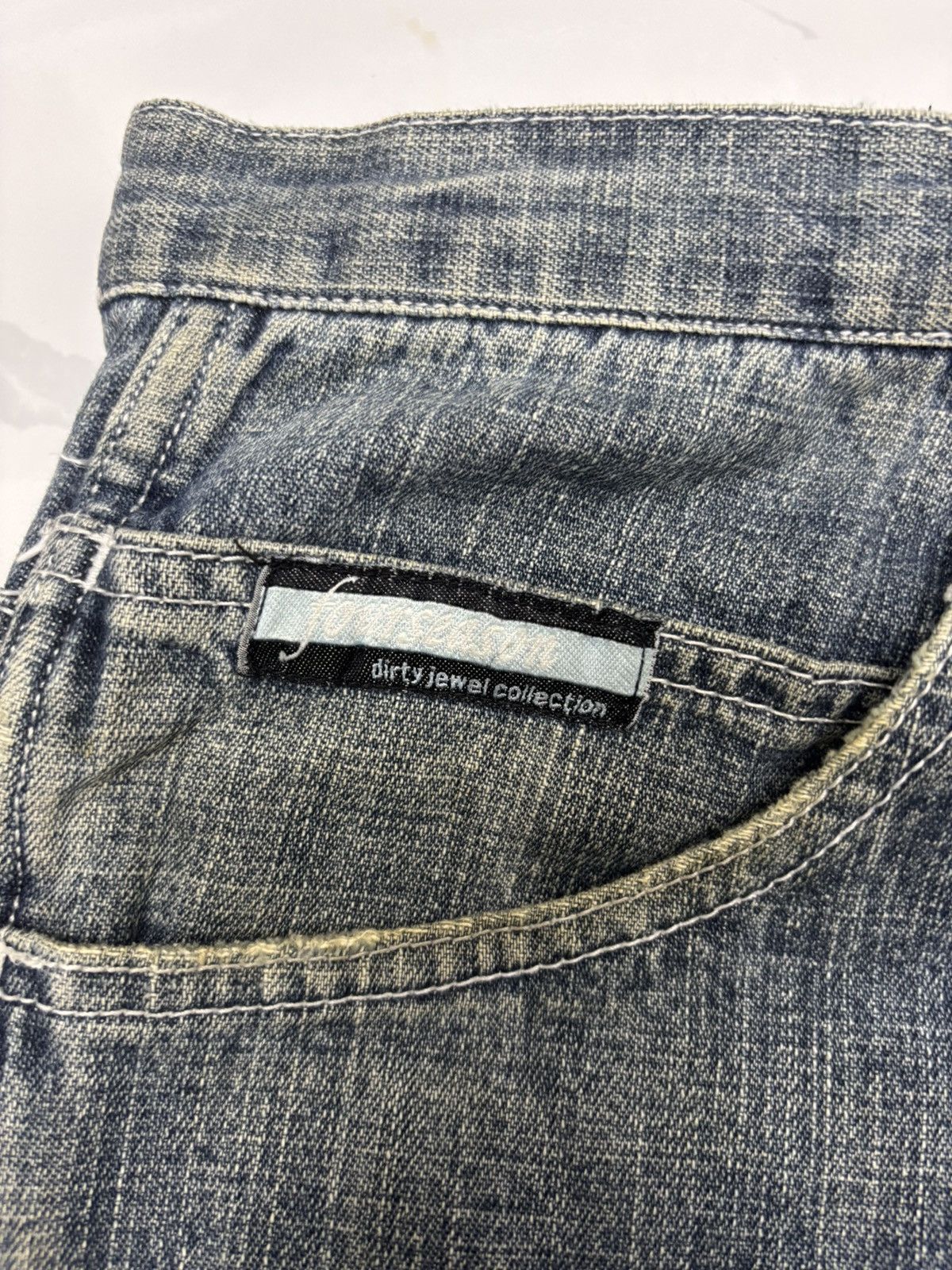 Le Grande Bleu (L.G.B.) BAGGY JEAN FOURSEASON DIRTY JEWEL SKATEBOARD DENIM JEAN Size US 36 / EU 52 - 10 Thumbnail