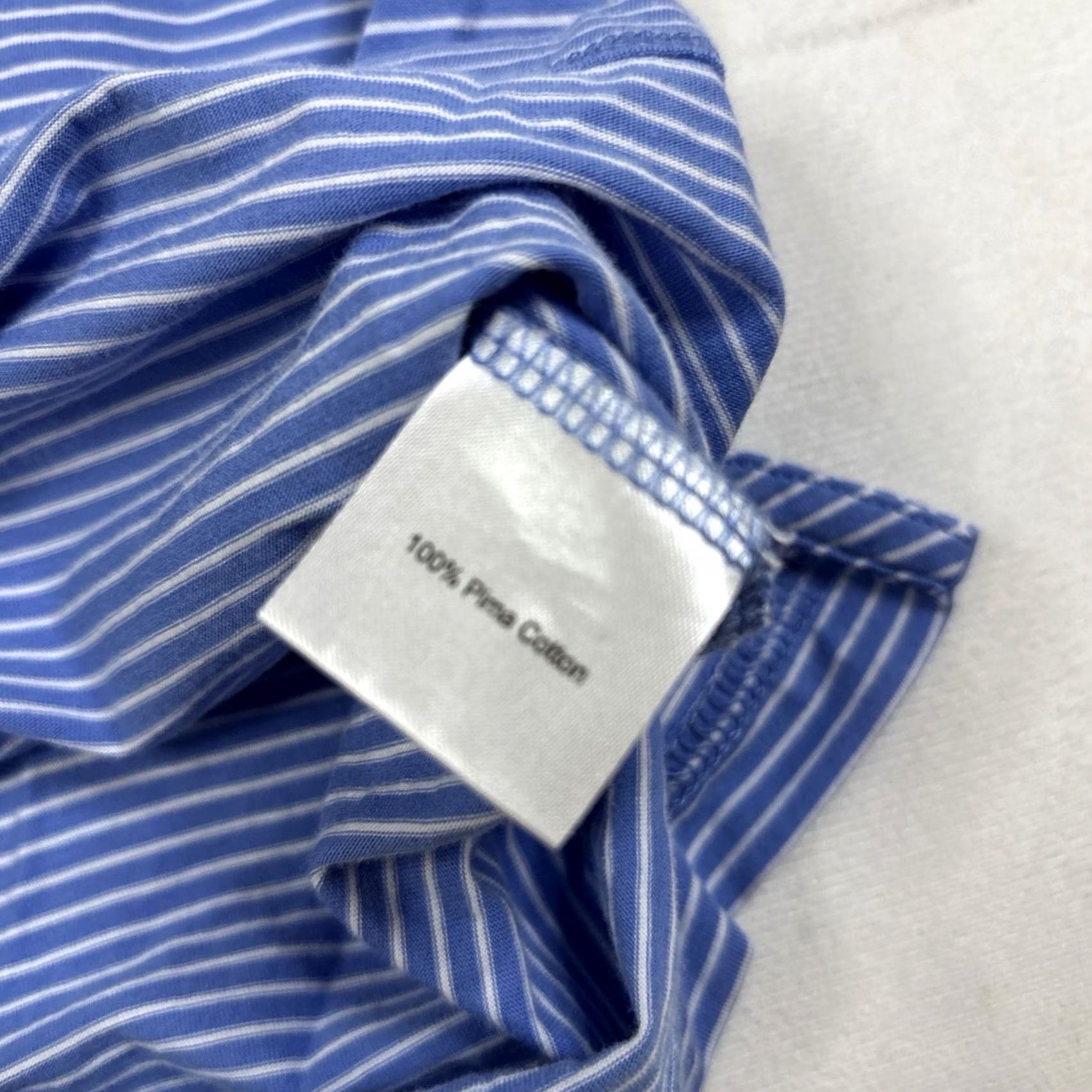 Peter Millar Peter Millar Polo Shirt Men’s XL Striped Blue Pima Cotton Golf Lightweight Mens XL Blue Striped Polo Golf Lightweight Size US XL / EU 56 / 4 - 3 Thumbnail
