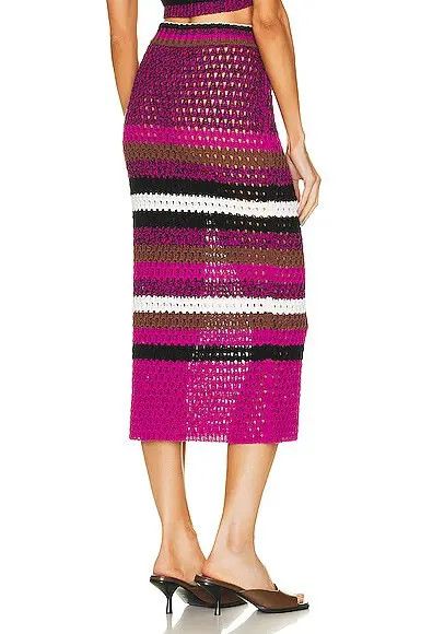 Valentino o1y0326 Midi Skirt in Multicolor Size 26" / US 2 / IT 38 - 3 Thumbnail