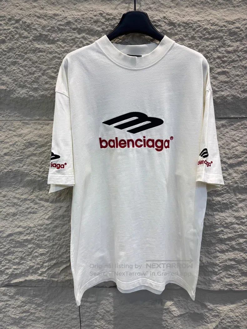 Balenciaga Balenciaga Logo Embroidered Crew Neck Short Sleeve T-Shirt Size US XS / EU 42 / 0 - 1 Thumbnail