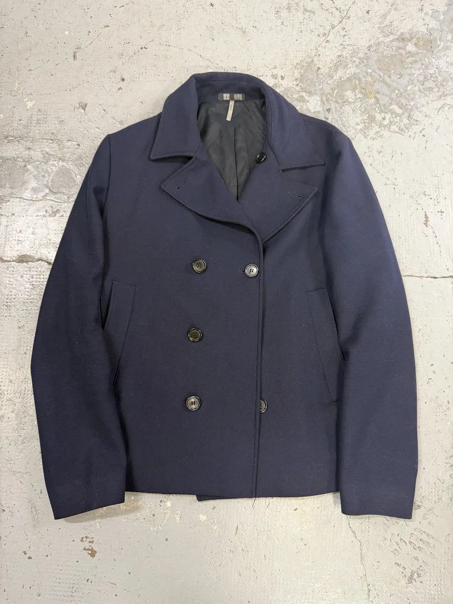 Dior 2000s Dior Navy Wool Classy Light Pea Coat Size US M / EU 48-50 / 2 - 2 Thumbnail