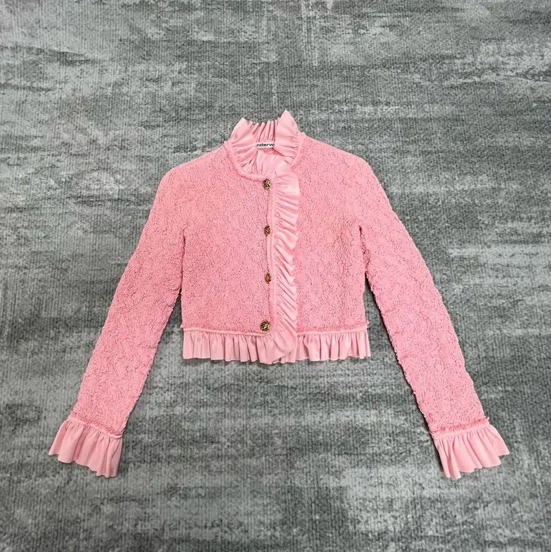 Alexander McQueen Alexander McQueen Pink Cotton Women's Cardigan 0089 Size S / US 4 / IT 40 - 1 Thumbnail