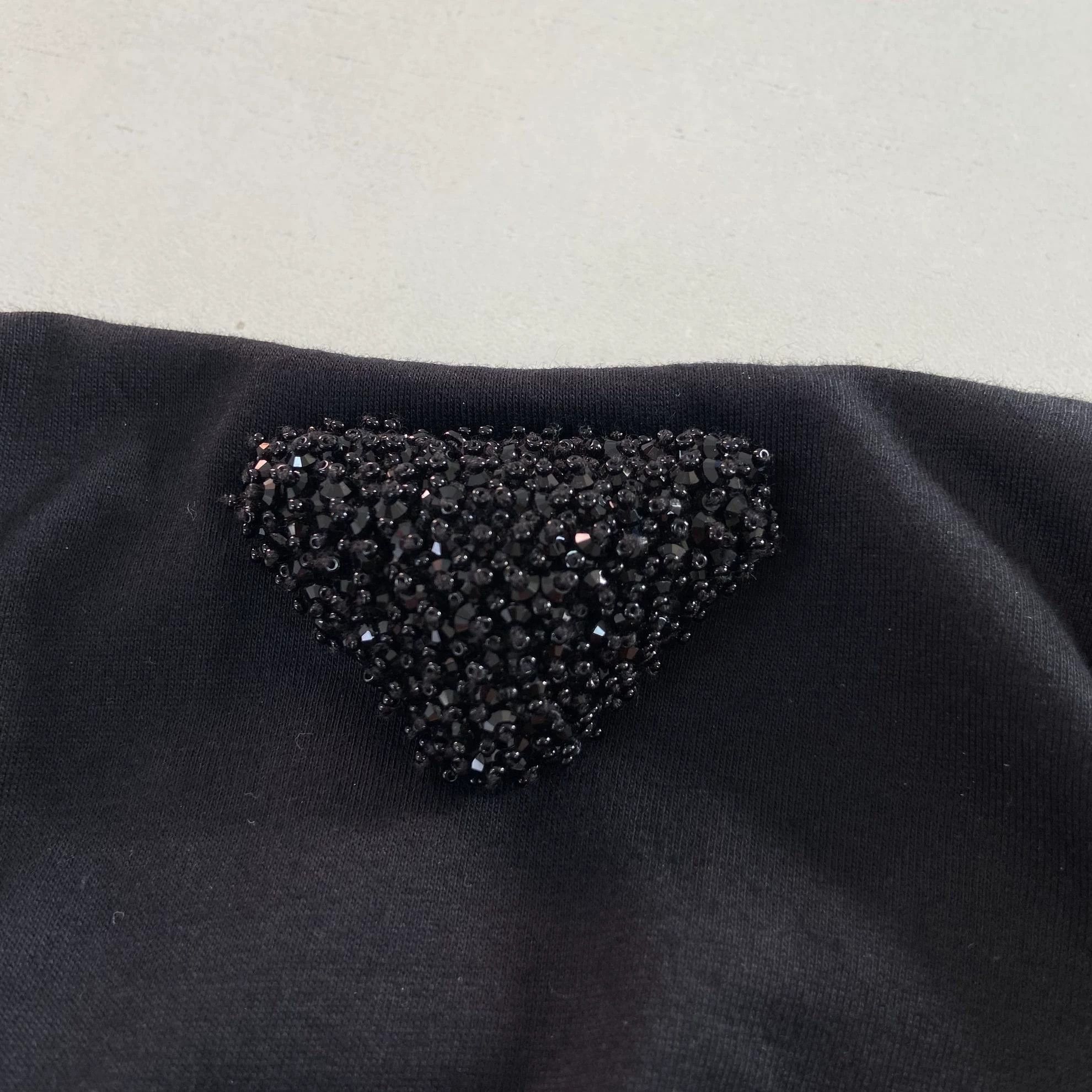Prada Prada Triangle Beaded Black T-shirt M 8823 Size M / US 6-8 / IT 42-44 - 6 Thumbnail