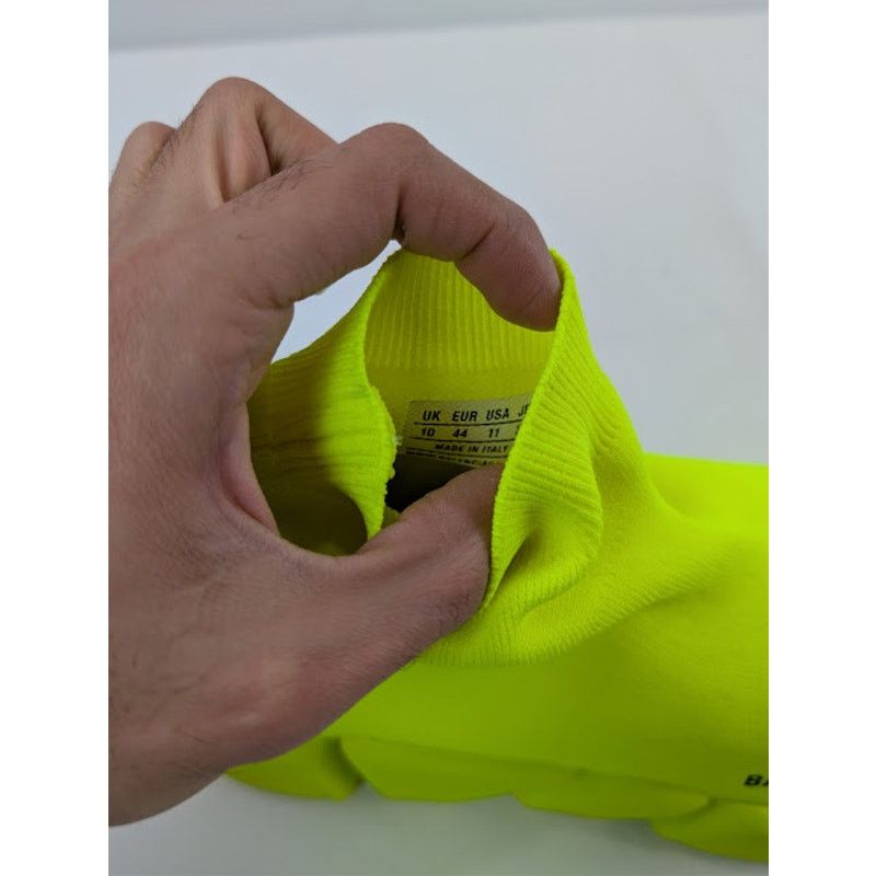 Balenciaga o1rshd1 Speed 2.0 Recycled Knit Sneakers in Fluo Yellow Size US 11 / EU 44 - 16 Thumbnail