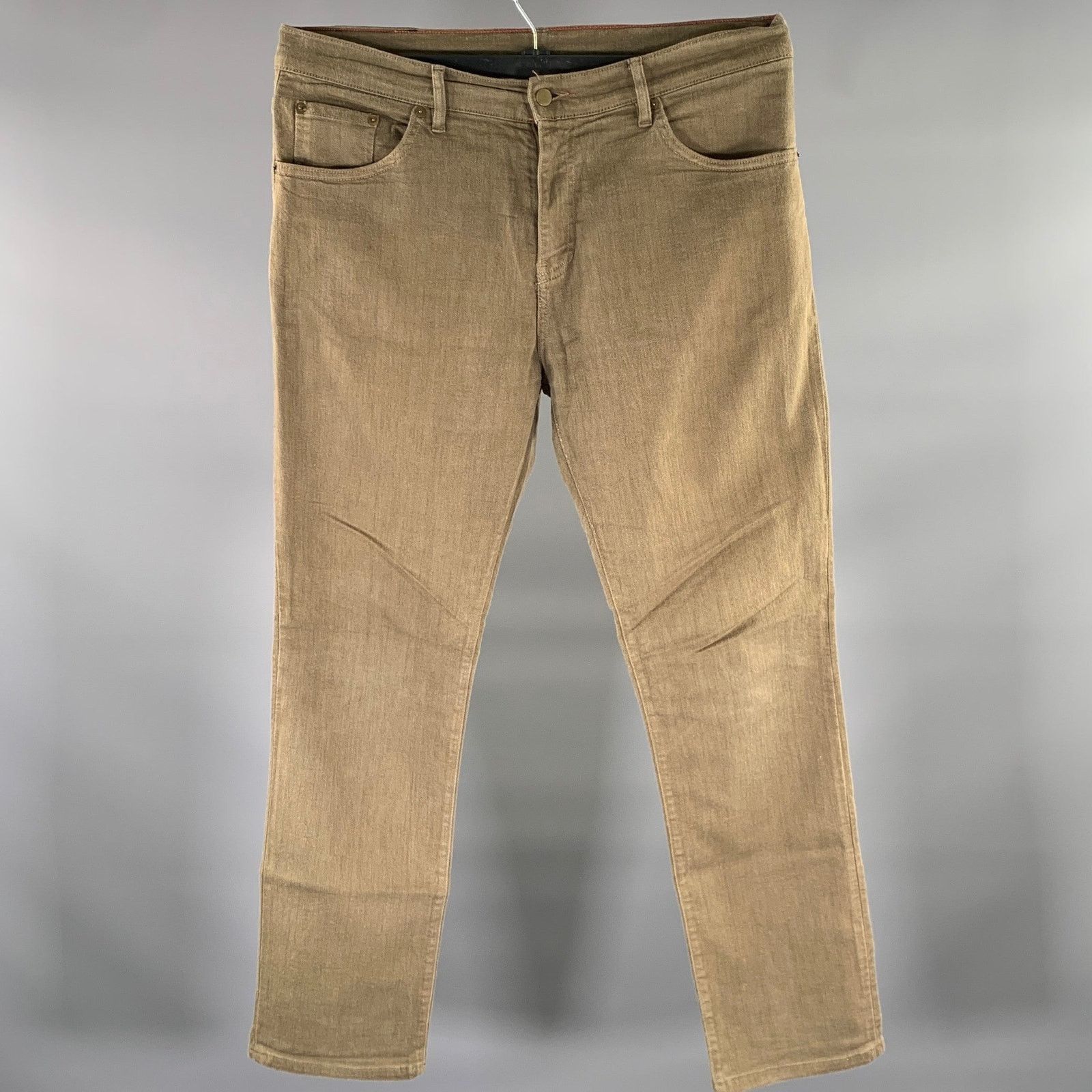 Raleigh Denim RALEIGH Size 34 Green Olive Cotton Blend Slim Fit Jeans Size US 34 / EU 50 - 1 Thumbnail