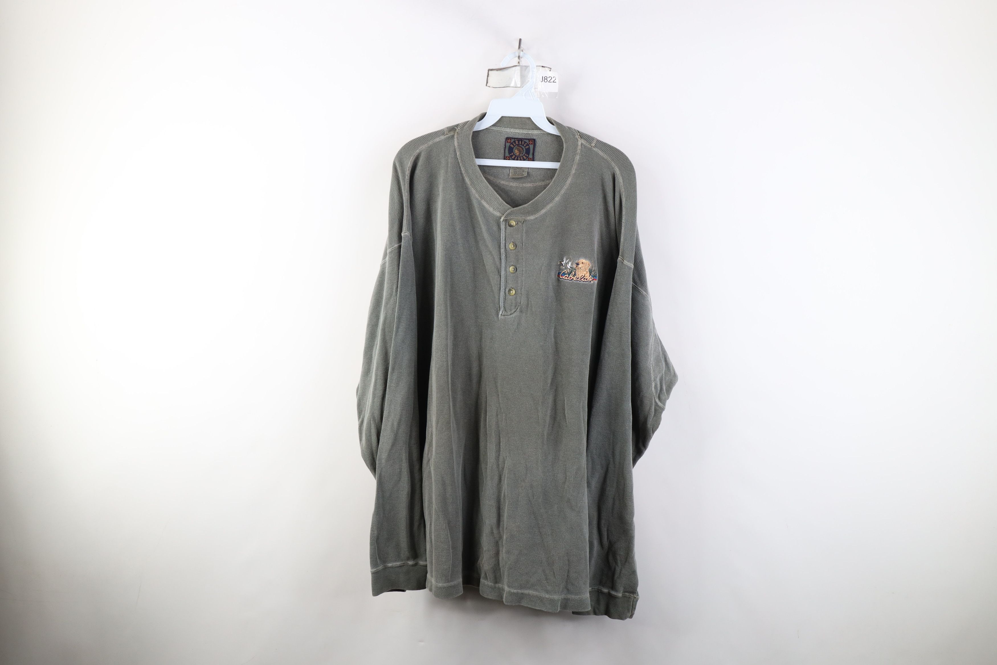 Cabelas Vintage 90s Cabelas Waffle Knit Long Sleeve Henley T-Shirt Size US XL / EU 56 / 4 - 1 Thumbnail