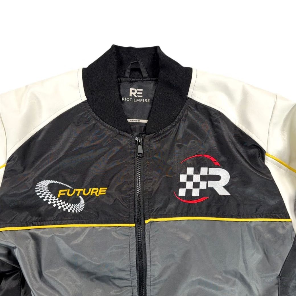 Speedo Riot Empire Jacket Bomber Jacket Adult MEDIUM Black White Gray WorldWide Speed Racing Style Logo Embroidered Pockets Full Zip Size US M / EU 48-50 / 2 - 2 Thumbnail
