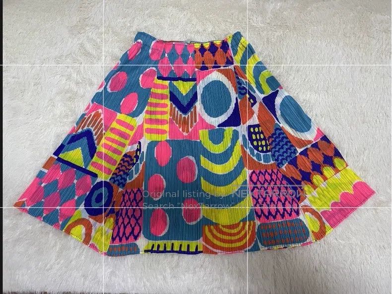 Issey Miyake Issey Miyake size:3 Colorful Geometric Midi Skirt Size 22" - 1 Thumbnail