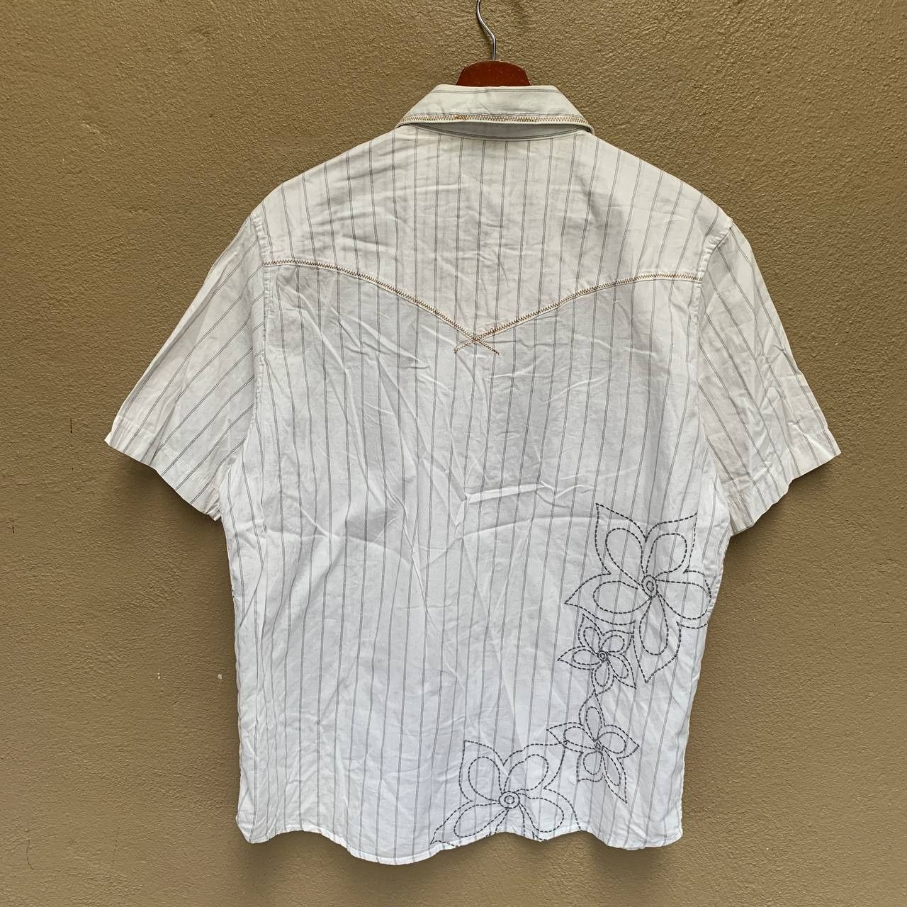 Body Glove Vintage Y2K BODYGLOVE Flowers Embroidery Short Sleeve Shirt Size US L / EU 52-54 / 3 - 2 Thumbnail