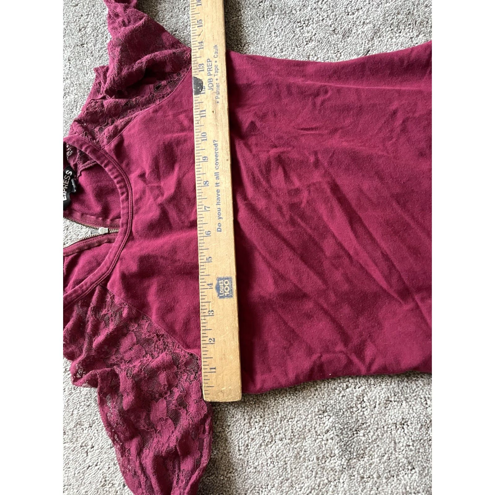 Express Express Maroon Bodycon Dress With Lace 3/4 Sleeves Junior Miss Size S Size S / US 4 / IT 40 - 4 Thumbnail