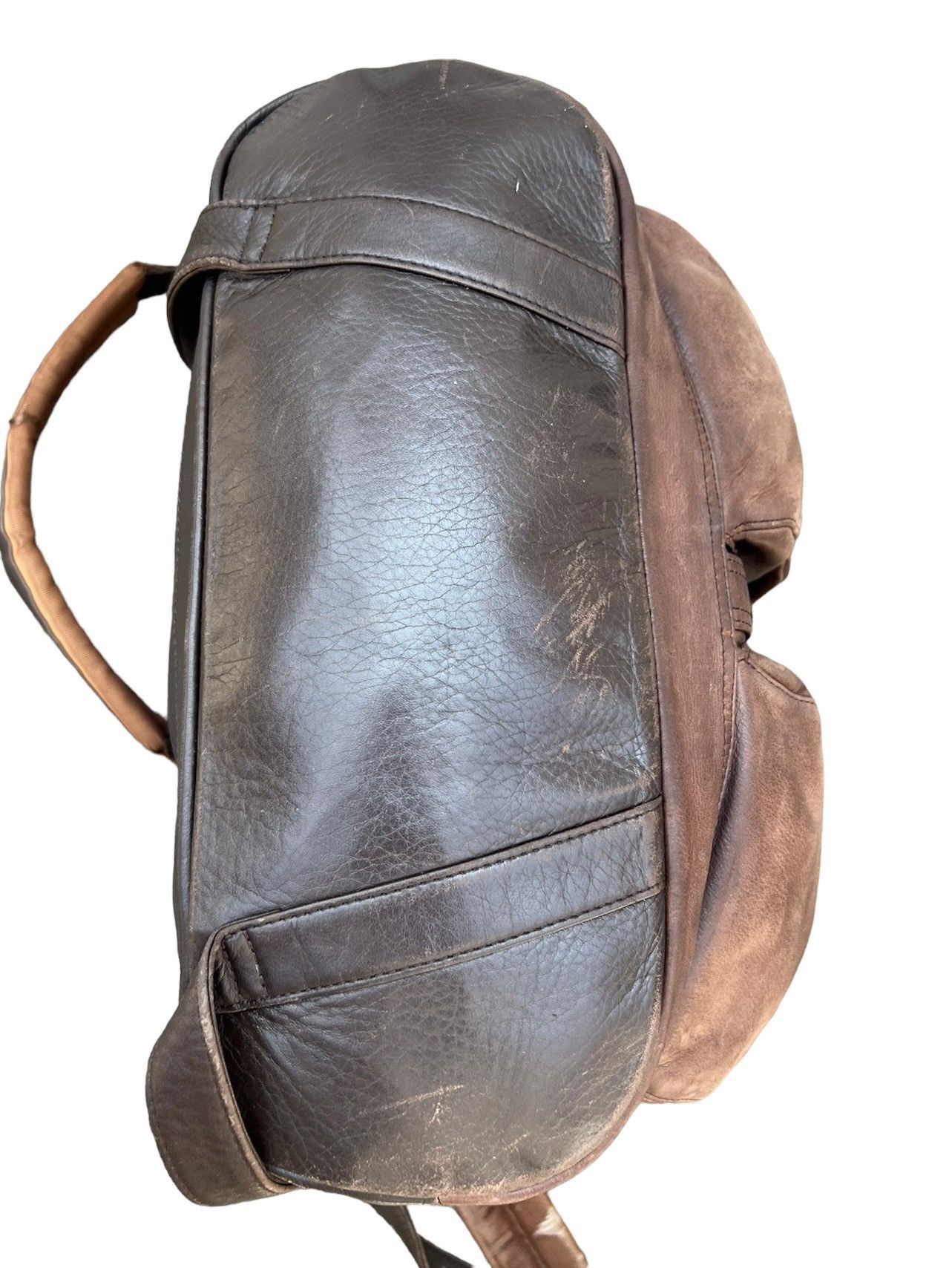 Leather Vintage Porter Tokyo Distressed Patina Leather Backpack Bag Size ONE SIZE - 9 Thumbnail