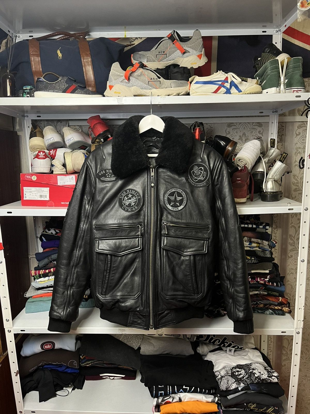 Vintage Vintage Leather Bomber Jacket Top Gan B3 Avirex Y2K Rare Size US M / EU 48-50 / 2 - 1 Thumbnail