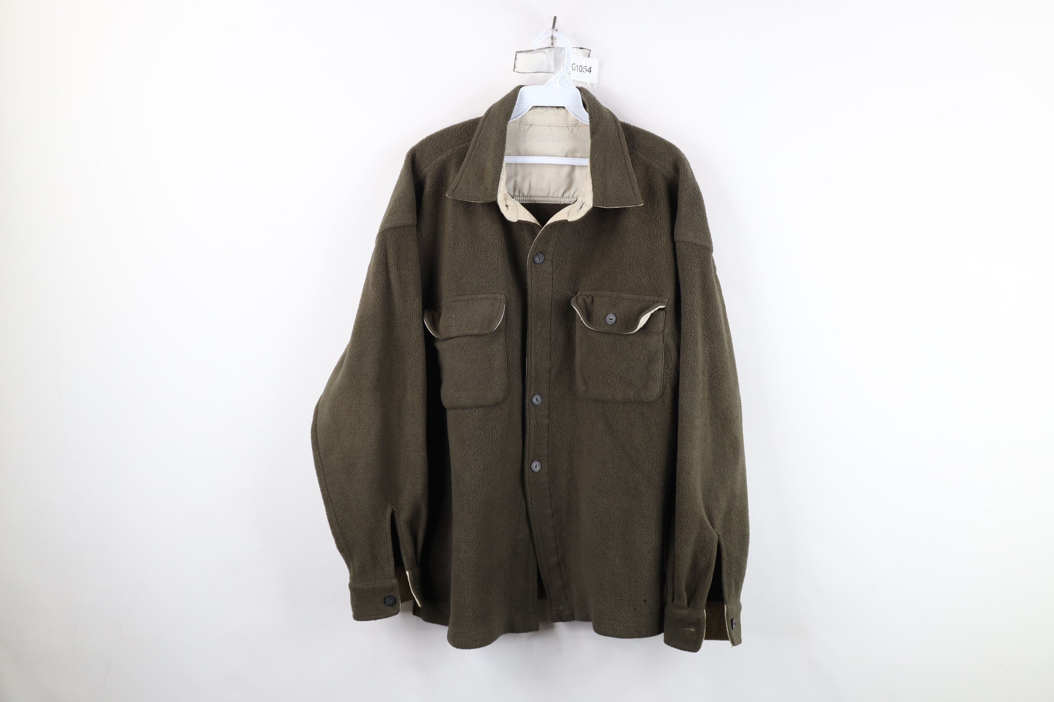 Vintage Vintage 90s Streetwear Fleece Button Shirt Jacket Jac Shirt Size US XL / EU 56 / 4 - 1 Thumbnail