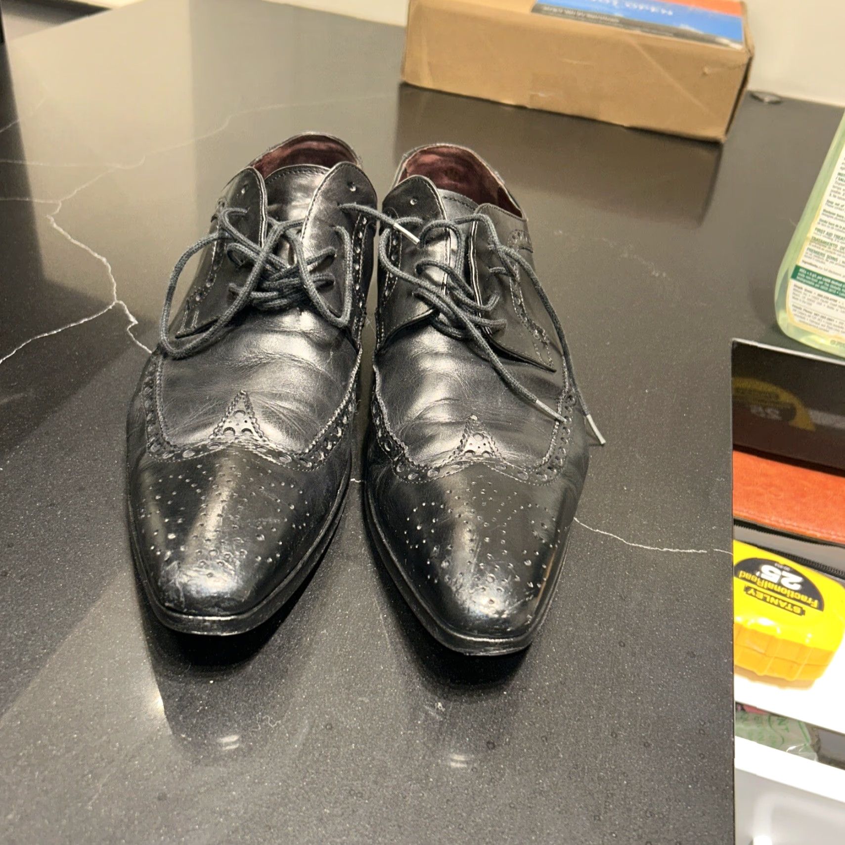 Dolce & Gabbana VINTAGE Dolce&Gabbana Pointed Wingtip Oxford Shoes Oxfords Dress Men 8 US 42 EUR Black Size US 8 / EU 41 - 7 Thumbnail