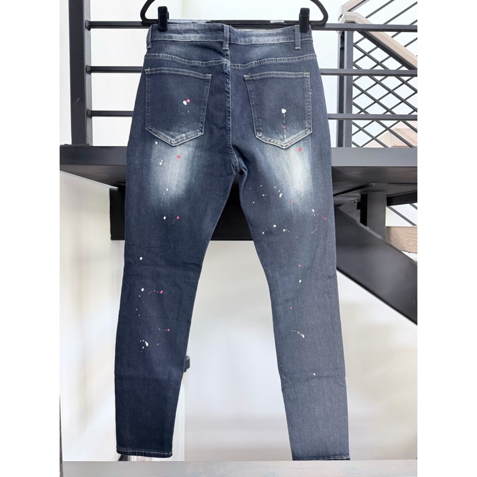 Other Men's Distressed Navy Skinny Patchwork Jeans size 30 Size US 30 / EU 46 - 6 Thumbnail