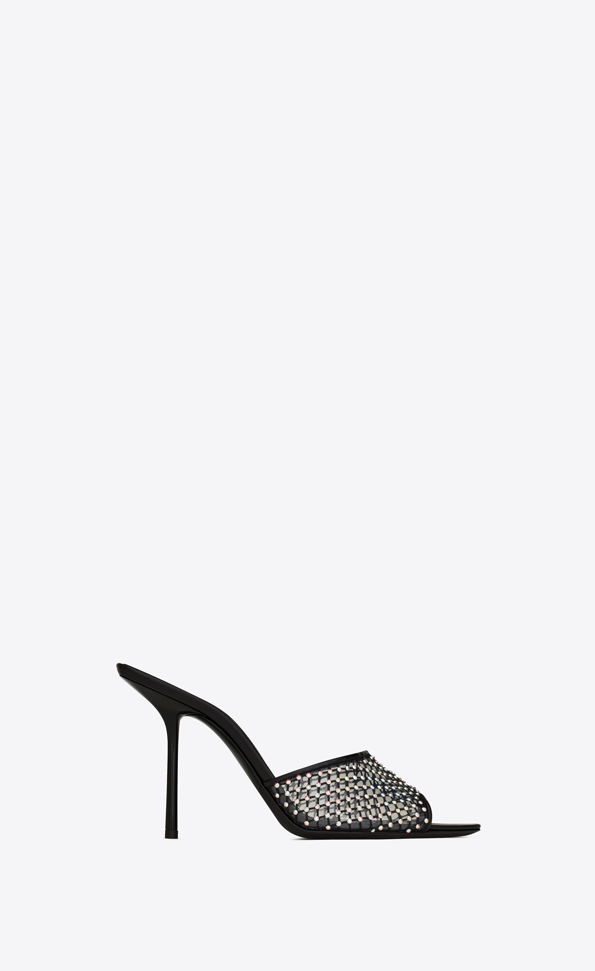 Saint Laurent Paris o1tp1o1224 Luz Mules In Mesh in Black Size US 8.5 / IT 38.5 - 1 Thumbnail