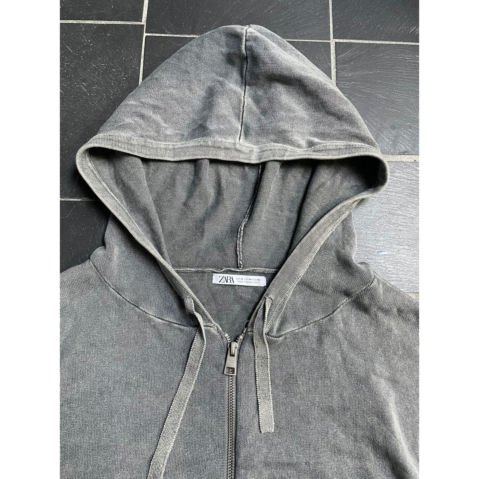 Zara Zara Washed Grey Mens Zip Up Hoodie Size US M / EU 48-50 / 2 - 2 Thumbnail