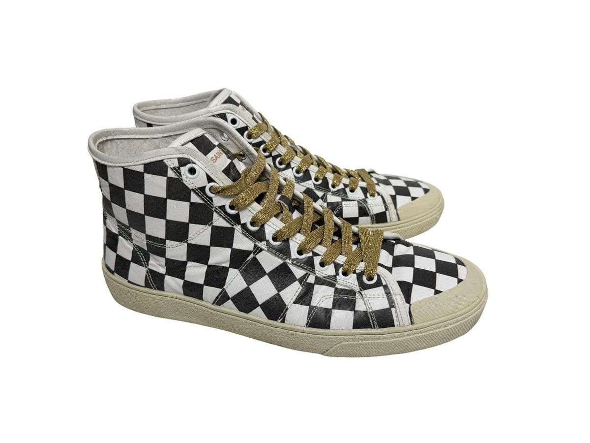 Saint Laurent Paris Saint Laurent Pairs Checkered SL/45 M High-Top Sneaker Size US 8.5 / EU 41-42 - 3 Thumbnail